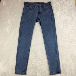 Rag & Bone Jeans Fit 1 Extra Slim Men 34 (35x32.75) Coated Navy Button Fly USA